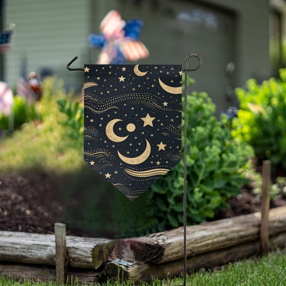 Moon in Black Garden Flag 18" x 12.5" Double Sided Yard Lawn Outdoor Decor Small Yard Flags