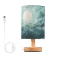 thumbnail image 1 of Moon on Sky Bedside Table Lamp LED Warm Lights with USB Charging Port Retro Cylinder Desk Lamps, 1 of 7