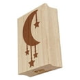 thumbnail image 1 of Moon with Hanging Stars Rectangle Rubber Stamp Stamping Scrapbooking Crafting - Large 2.5in, 1 of 7