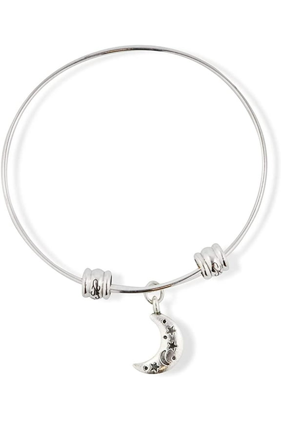 Moon with Stars Fancy Charm Bangle