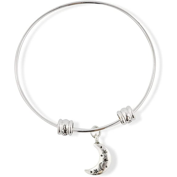 Moon with Stars Fancy Charm Bangle