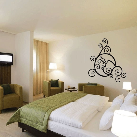Moon with Swirls Decal - 36 Inches