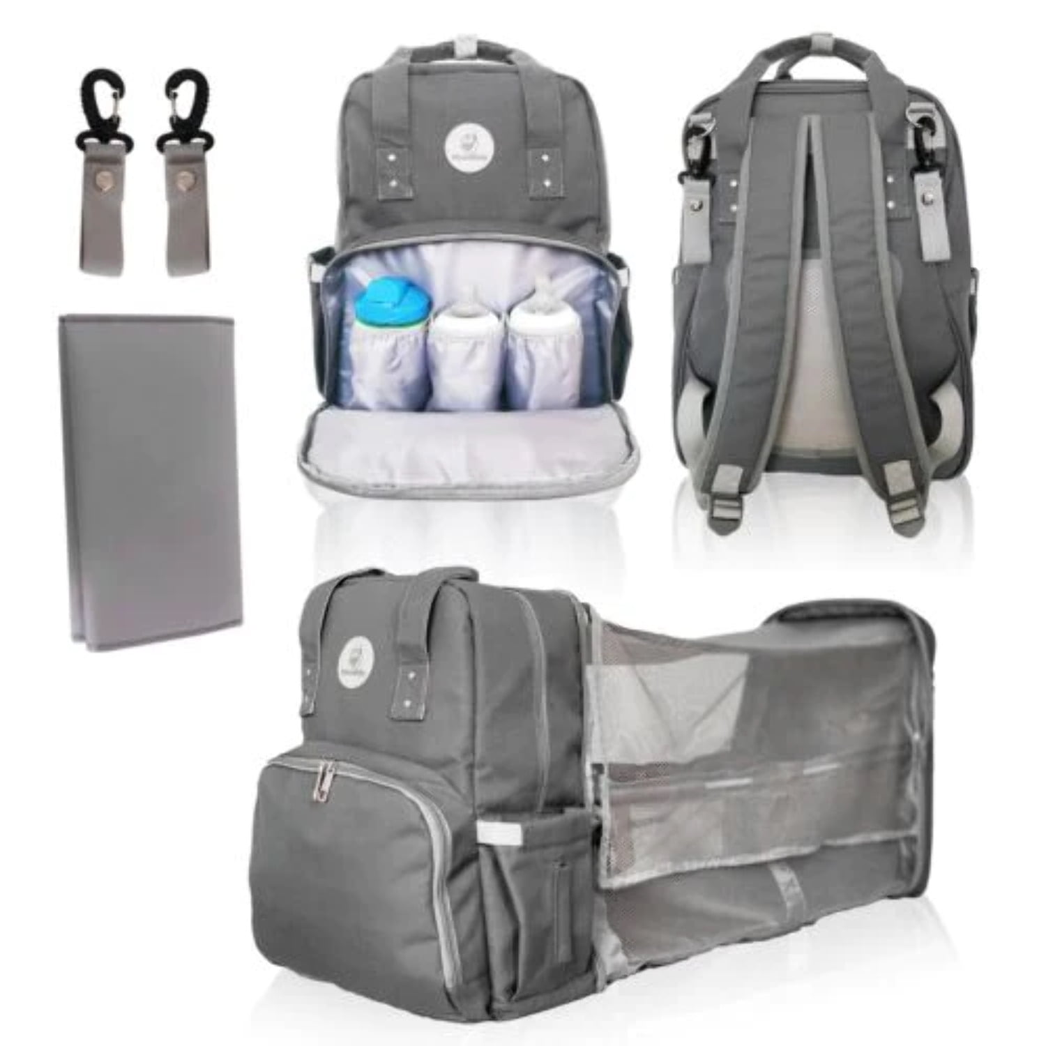 MoonBaby Backpack Diaper Bag Foldable Changing station Portable Crib