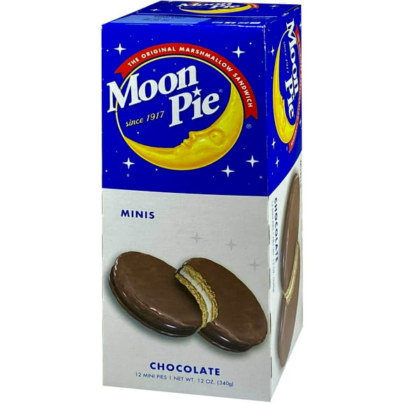 MoonPie Mini Chocolate MoonPies, 12 Count, 12 oz A Classic Chocolate Snack Cake with Marshmallow Filling