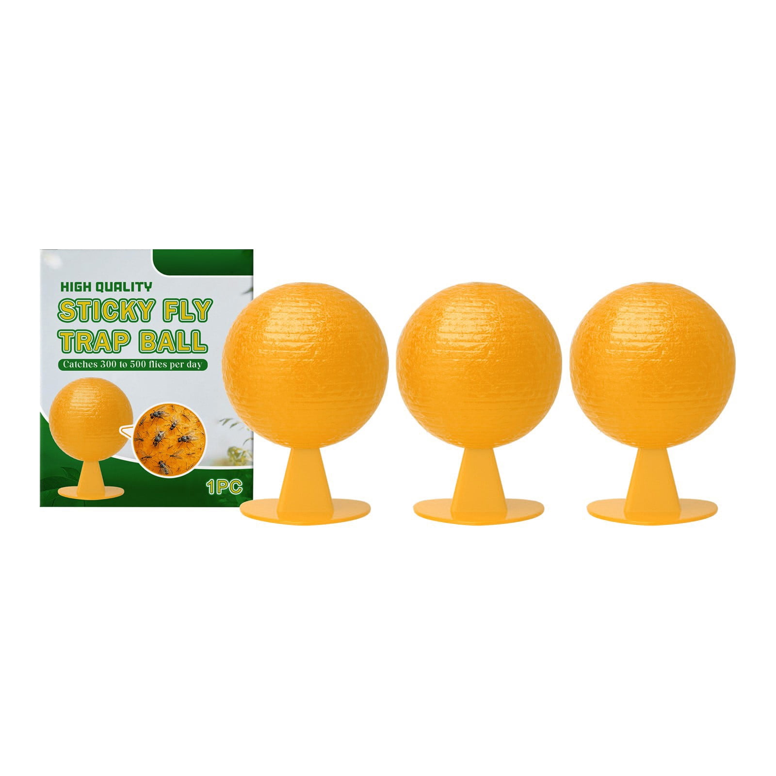 MoonSpry Sticky Fruit Fly Traps Balls - 3 Pack, Effective Gnat Traps for Indoor Outdoor Use, Odorless Non-Toxic Pest Catcher for Home Kitchen Garden Patio