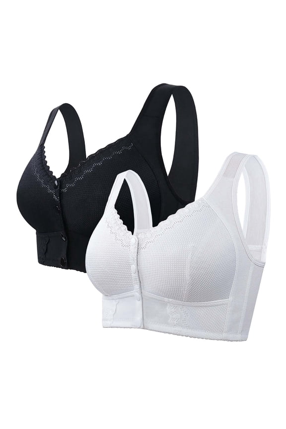 Moona Bra For Senior Front Closure Breathable Bra For Seniors Wirefree Bras For Older Women, Minimizer Bras for Full Bust Support, Convertible Bras with 6-Way Straps