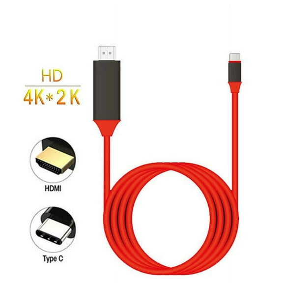 Moona USB Type-C to HDMI 6 FOOT Adapter Cable 4K@60HZ (Thunderbolt 3) for Macbook Pro 2017 2016, iMac, Galaxy S8 S8 Plus S9 Note 8, LG G6 V20 V30