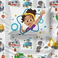 thumbnail image 1 of Moonbug Blippi How Does This Work 3 Piece Crib/Toddler Size Kids Sheet Set, 1 of 4