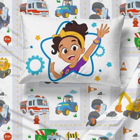 Moonbug Blippi How Does This Work 3 Piece Crib/Toddler Size Kids Sheet Set
