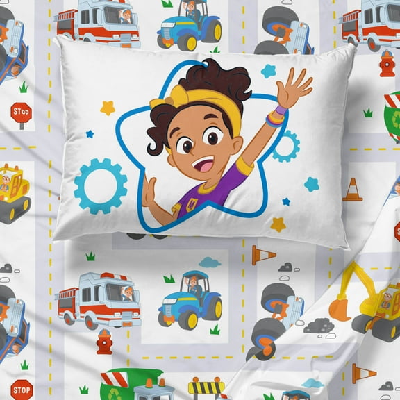 Moonbug Blippi How Does This Work 3 Piece Crib/Toddler Size Kids Sheet Set