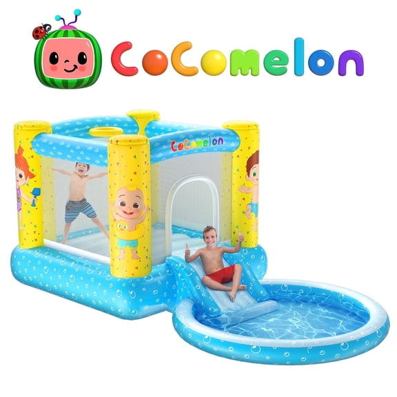 Moonbug Cocomelon Inflatable Bounce House with Slide and Pool