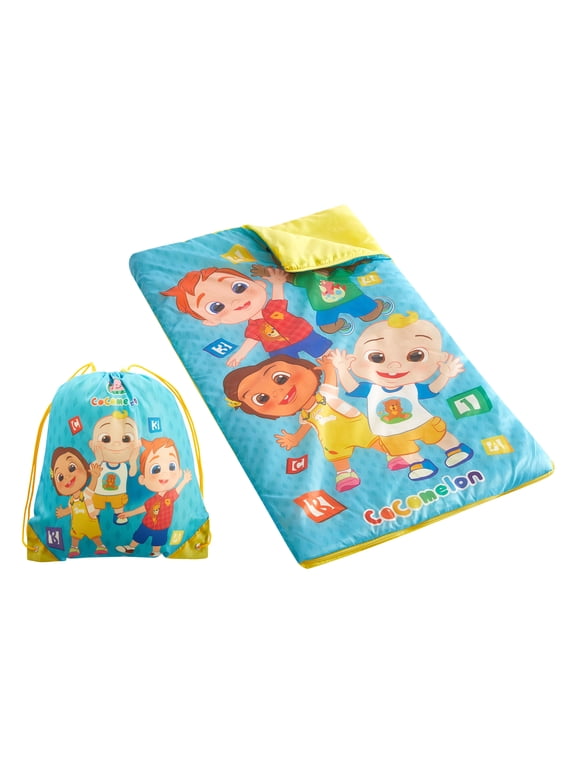 Cocomelon Kids' Sling Bag Slumber Set (Sleeping Bag & Pillow)