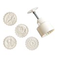 thumbnail image 1 of Mooncake Mold 125g with 4 Chinese Classical Style Stamps Set Hand Press Kit Tool, 1 of 16