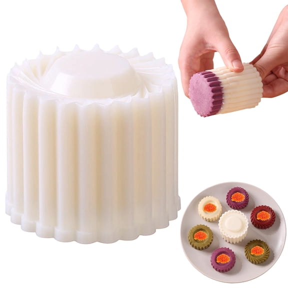 Mooncake Mold, 2 in 1 Cookie Press Mold with Sunflower Pattern, Detachable DIY Baking Tool, Easy Release Cookie Molds for Ice Skin Mooncake, Pineapple Cake and Dessert Making