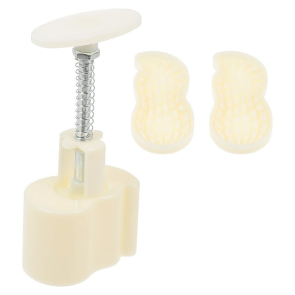 Mooncake Mold Cookie Press: Stamp Peanut Shaped Biscuit Mold Hand Cake Cookie Mold Holiday Party Decor For Pastry Fondant Cookie Pie White