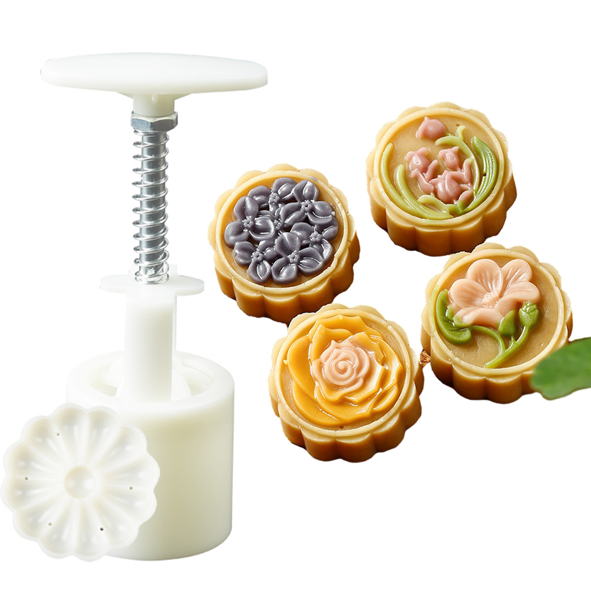 Moule à Gâteau De Lune (mooncake) 4 Pièces - Plastique ABS, 150g/200g, Pour Festival Mi-automne