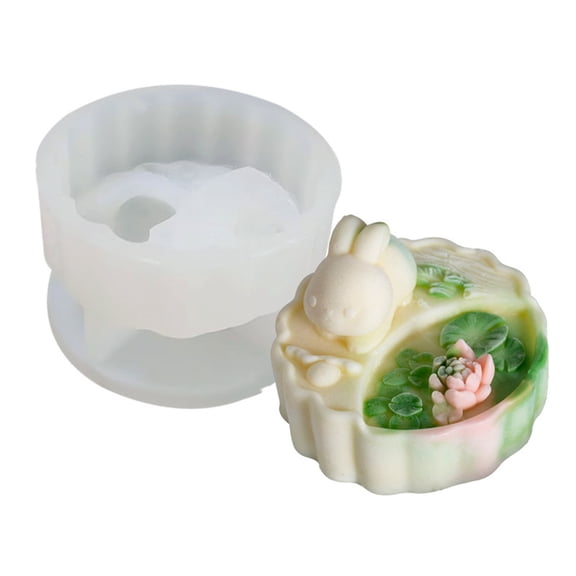 Mooncakes Molds Hand Press Functional Mooncakes Molding Press Rabbit Themed Kitchen Embosser Accessory