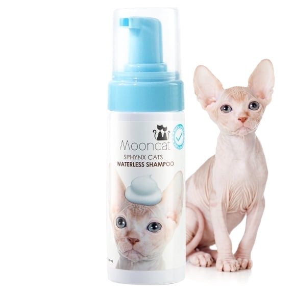 Mooncat Waterless Shampoo for Sphynx and Hairless Breeds, Sensitive Skin Foam, 5 fl oz