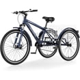 thumbnail image 1 of Mooncool Mountain Tricycle for Adults, 7 Speed Three Wheel Bike, 24/26/27.5 Inch Adults Trikes with Shopping Basket, Exercise Men's Women's Tricycles, 1 of 6