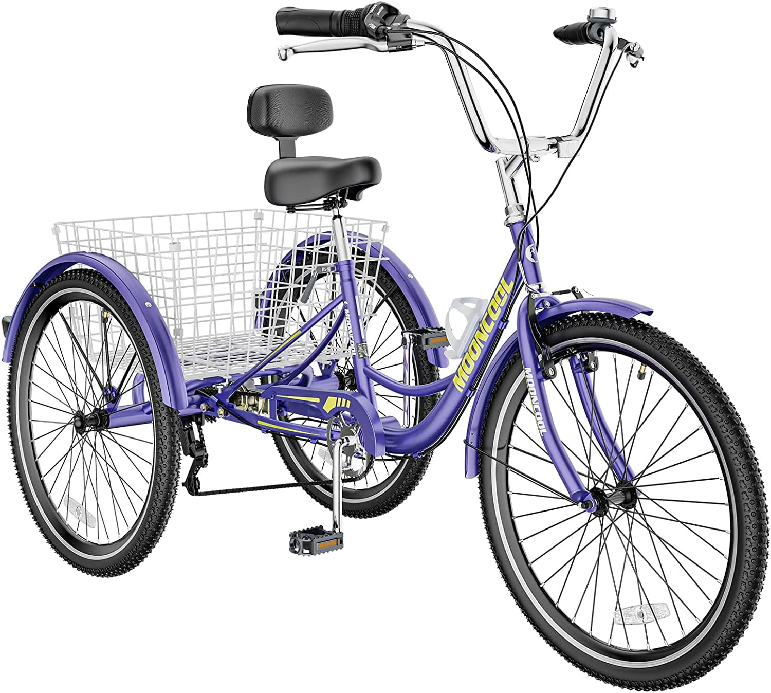 Slsy 16 inch Tricycle Trikes for Beginner Riders, Small Tricycle Single Speed 3 Wheel Bikes, Low Step Through Three-Wheeled Bicycles with Rear Basket