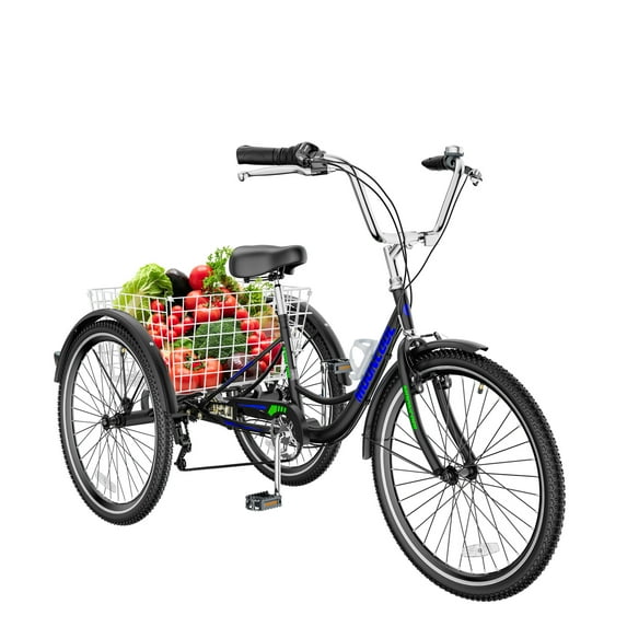 Mooncool Adult Tricycles 7 Speed, 16/20/24/26 inch 3 Wheel Bikes, Adult Trike with Shopping Basket for Seniors, Women, Men, Teenager, Kids