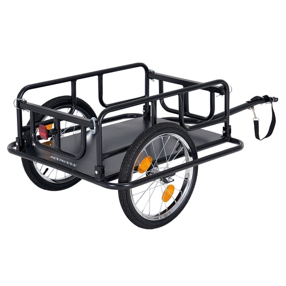 Mooncool Bike Cargo Trailer, 176 lbs Load Capacity, Heavy-Duty Bicycle Wagon Cart, Foldable Storage Cart and Luggage Trailer with Universal Hitch