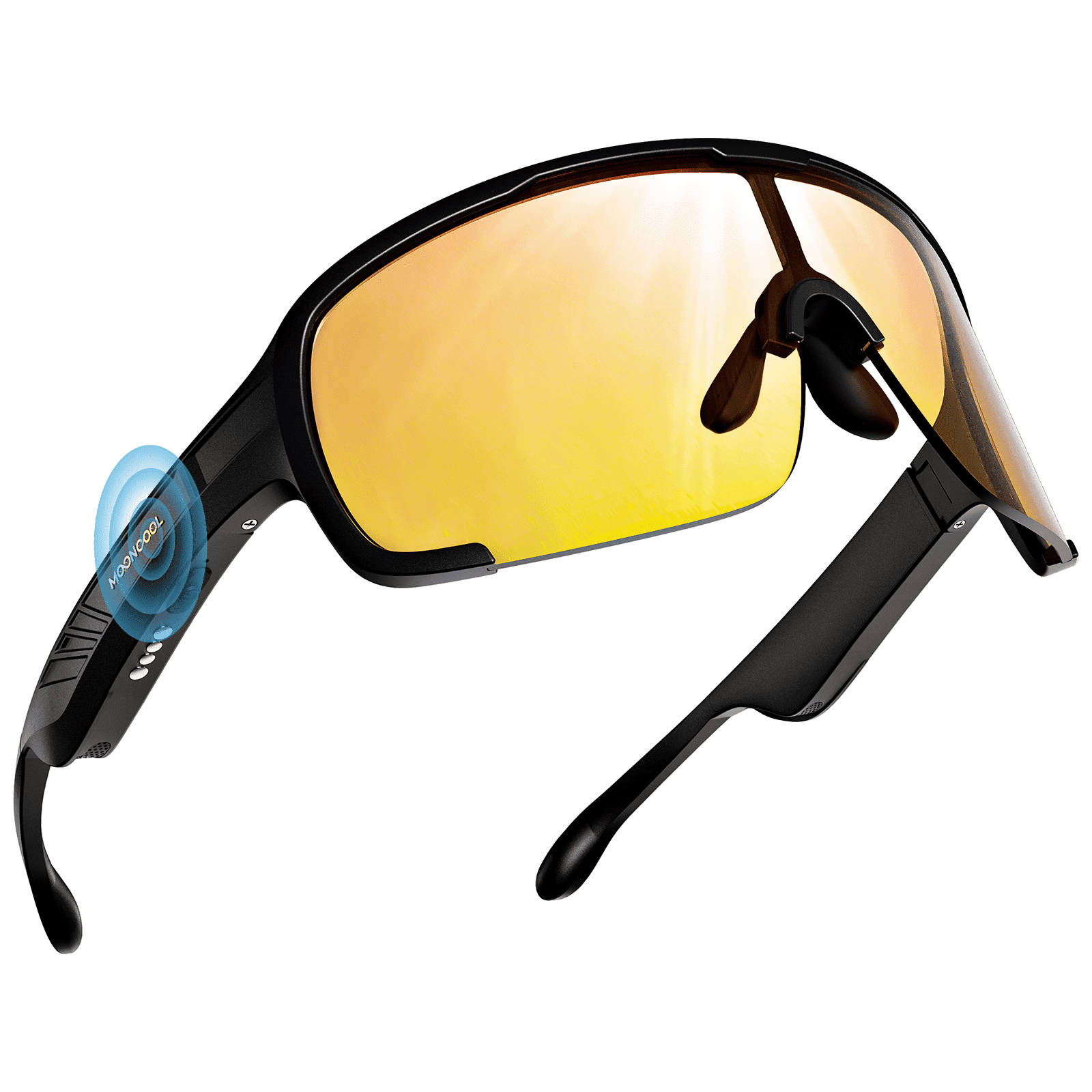 Mooncool Bluetooth Smart Cycling Sunglasses, Polarized UV400 Protection TR90 Frame, Audio Sports Glasses for Men Women, Softball Baseball Running Biking MTB