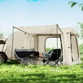 thumbnail image 1 of Slsy Inflatable Camping Tent, 6-8 Person Family Waterproof SUV Tents with Pump, Easy Setup Blow Up Tents with 2 Awnings, Glamping Tents Large Vestibule, 118" L x 98.4" W x 70.9" H, 1 of 10