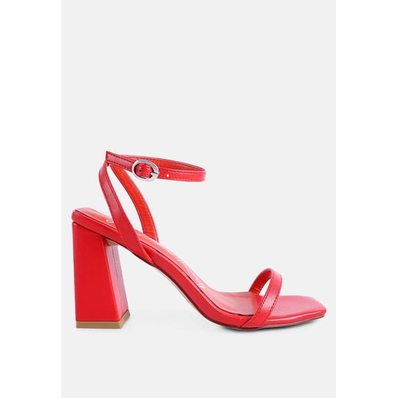 Mooncut Ankle Strap Block Heel Sandals