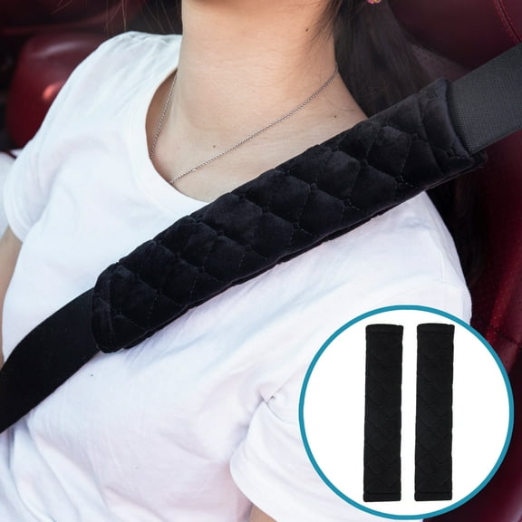 Moonet 3 oz Cotton Black Shoulder Seat Belt Pads, 2 Pieces