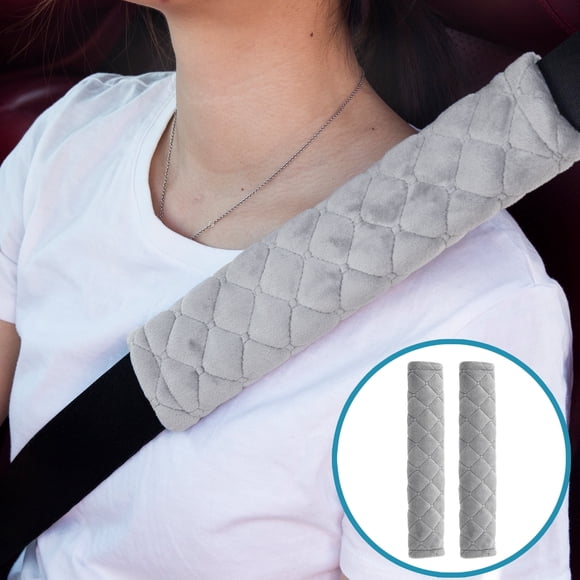 Moonet Auto Seat Belt Shoulder Protector Harness Pad, Soft Skin-Friendly Universal Seatbelt Cover for More Comfortable Driving, Multipurpose for Handbag Carmera Backpack Straps,2pc(Gray)