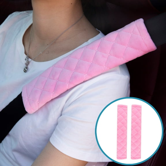 Moonet Auto Seat Belt Shoulder Protector Harness Pad,Soft Skin-Friendly Universal Seatbelt Cover for More Comfortable Driving,Multipurpose for Handbag Carmera Backpack Straps,2pc(Pink)