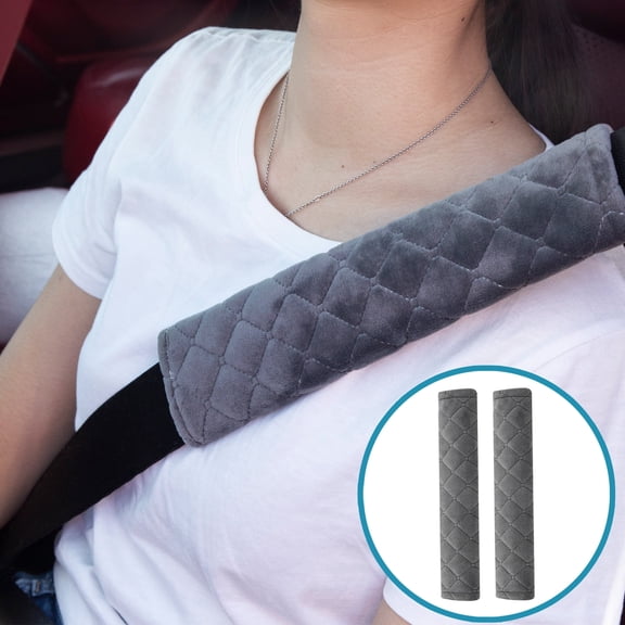 Moonet Auto Seat Belt Shoulder Protector Harness Pad,Soft Skin-Friendly Universal Seatbelt Cover for More Comfortable Driving,Multipurpose for Handbag Carmera Backpack Straps,2pc(Dark Gray)