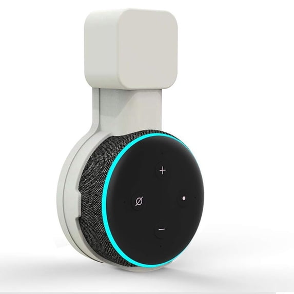 Moonet Outlet Wall Mount Holder Stand Hanger for 3rd Generation Hide Messy Wires Echo Dot 3 Stand Hanger for Kitchen Bedroom Bathroom