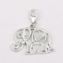 Mooneye 0.15 CTW Natural Diamond Polki Elephant Charm Pendant 925 Sterling Silver Women Animal Jewelry