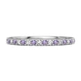 thumbnail image 1 of Mooneye 0.18 Cts Amethyst Half Eternity 925 Sterling Silver Stackable Women Valentines Day Gift Ring, 1 of 2