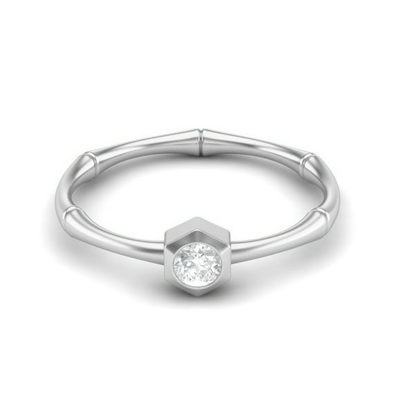 Mooneye 0.50 Ct Round Moissanite Diamond 925 Sterling Silver Solitaire Women Gifts Ring