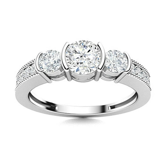 Mooneye 0.60 ctw Moissanite Diamond E Color VS1 Clarity 925 Sterling Silver Women Gifts Ring