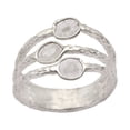 thumbnail image 1 of Mooneye 0.65 CTW Natural Diamond Polki Multi Band Ring 925 Sterling Silver Women Wedding Jewelry, 1 of 5