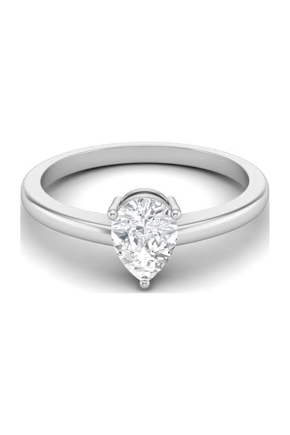 0.75 Ct Pear Moissanite Diamond 925 Sterling Silver Solitaire Women Graduation Gift Ring