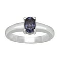 thumbnail image 1 of Mooneye 0.75 Ctw Oval Shape Simulated Tanzanite 925 Sterling Silver Solitaire Women Wedding Ring, 1 of 7