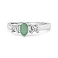 thumbnail image 1 of Mooneye 0.95 Ctw Emerald 925 Sterling Silver Three Stone Confession Mother's Day Gift Ring, 1 of 3