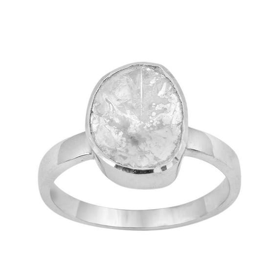 Mooneye 1.00 CTW Natural Diamond Polki Solitaire Women Valentines Day Gifts Ring 925 Sterling Silver