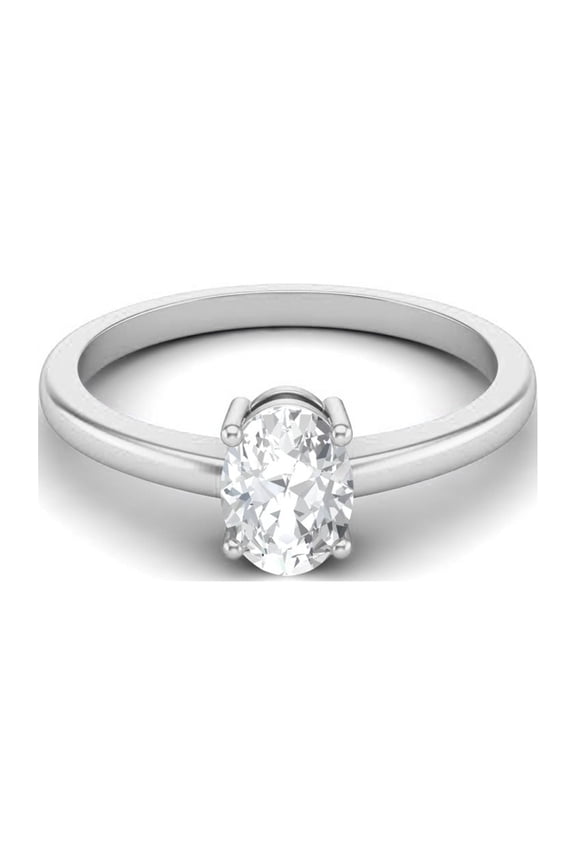 1.00 Ctw Oval Moissanite 925 Sterling Silver Solitaire Women Graduation Gift Ring Jewelry