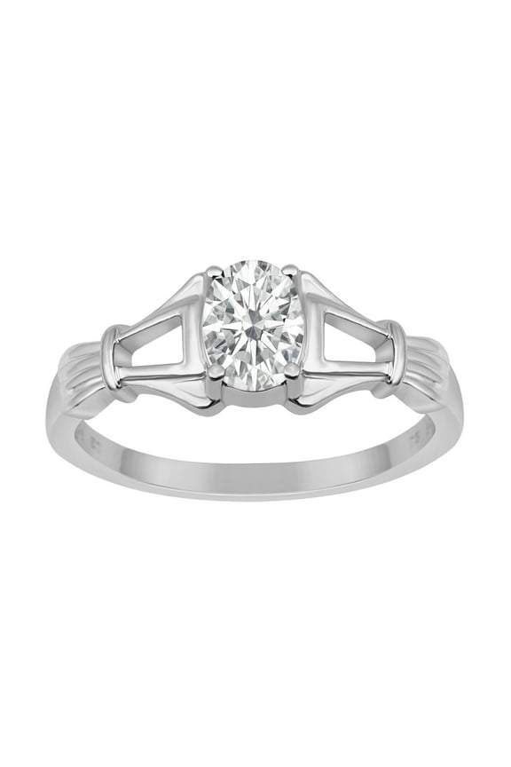 1.00 Ctw Oval Moissanite Diamond 925 Sterling Silver Solitaire Women New Year Gift Ring