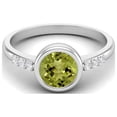 thumbnail image 1 of Mooneye 1.02 Ctw Round Peridot 925 Sterling Silver Bezel Set Solitaire Valentines Day Gifts Ring, 1 of 3