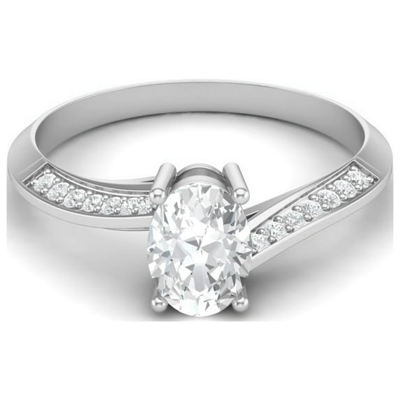Mooneye 1.28 Ct Oval Moissanite Diamond 925 Sterling Silver Solitaire Bypass Women Gifts Ring
