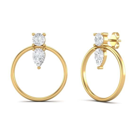 Mooneye 1.34 Cts Pear Moissanite Diamond 925 Sterling Silver Gold Vermeil Women Gifts Stud Earrings