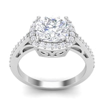 Mooneye 1.50 Ct Cushion Moissanite Diamond 925 Sterling Silver Women Wedding Rings