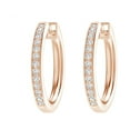 thumbnail image 1 of Mooneye 1.6mm White Cz Circle Connecting Hoop 925 Sterling Silver Rose Plated Women Gifts Earrings, 1 of 2